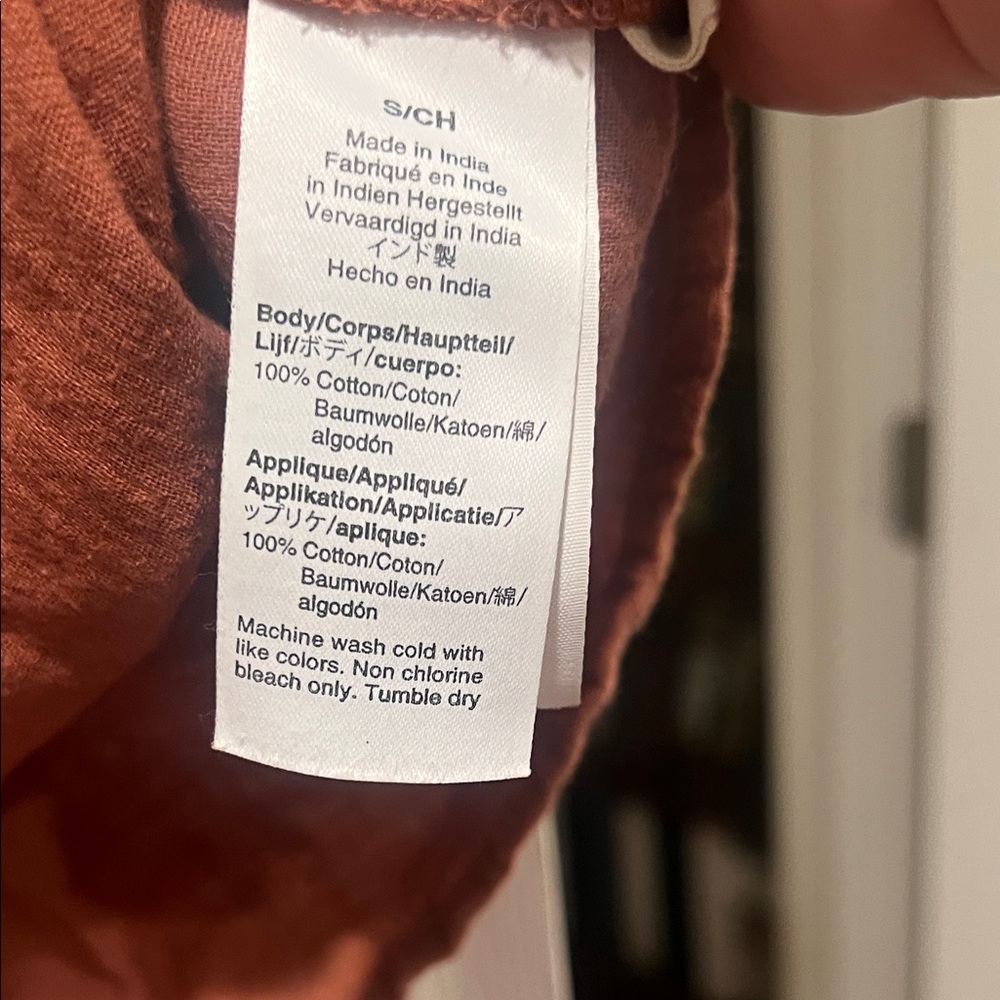 Madewell Brand Women's Rust Top with Geometric Detail - Picture 6 of 7